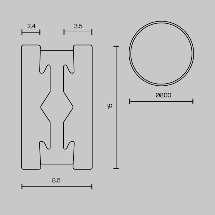 Maytoni Flarity okrugla modularna magnetna šina 800mm - Slika 2