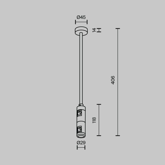 Maytoni Flarity srednji dvostruki plafonski nosač 300mm - Slika 2