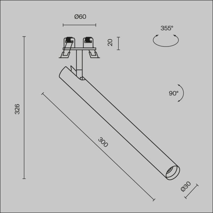 Maytoni Focus T ugradna rasveta crna 3000K 6W 36°C141RS L300 6W3K B 1