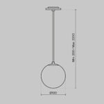 Maytoni Luna visilica crna i bela 3000K 1x5W 360° - Image 2