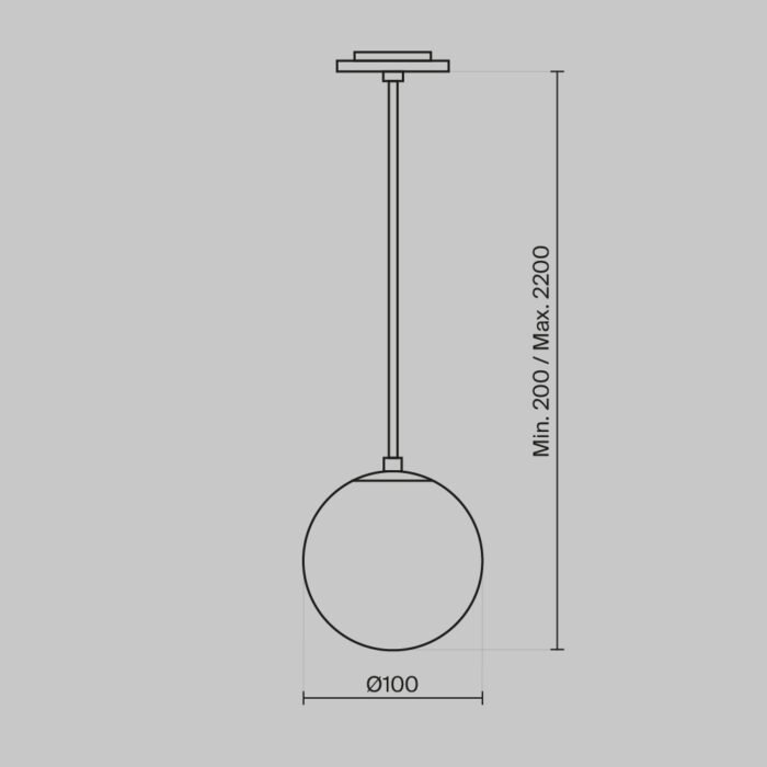 Maytoni Luna visilica crna i bela 3000K 1x5W 360° - Image 2