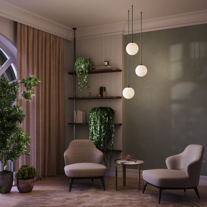Maytoni Luna visilica crna i bela 3000K 1x5W 360° - Image 3