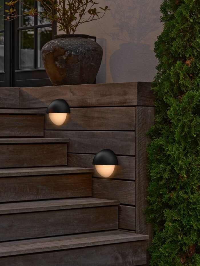 Nordlux Scorpius Round spoljašnja zidna lampa crna - Slika 1