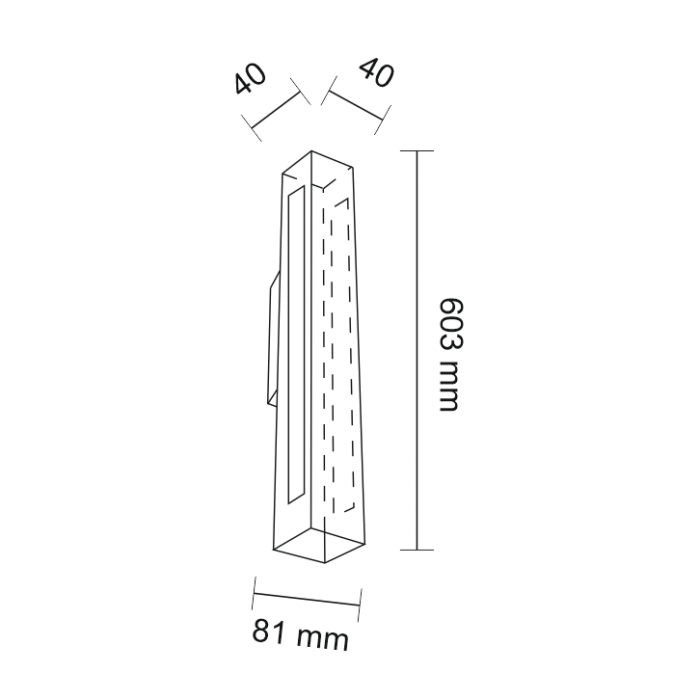 Shilo Otaru zidna lampa crna (605 mm) 4000K - Slika 2