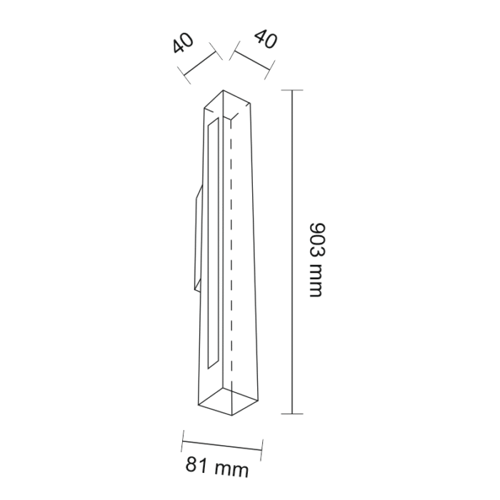 Shilo Otaru zidna lampa bela (905 mm) 4000K - Slika 2